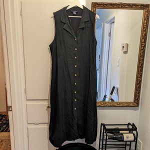 Vintage linen button up dress